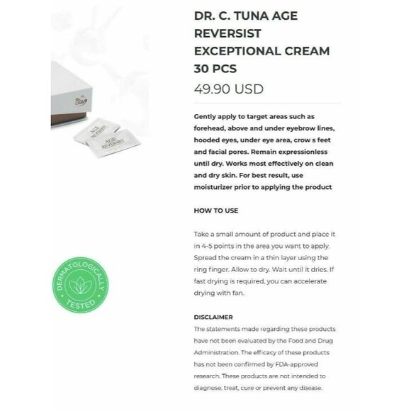 FARMASI DR C TUNA AGE REVERSIST Ready to Go EXCEPTIONAL CREAM 30 pcs NIB - Picture 6 of 7